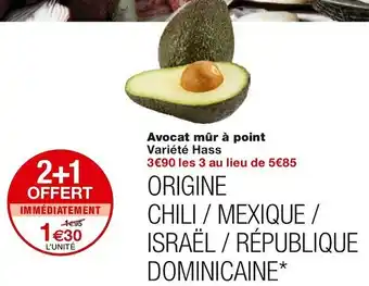 Monoprix Avocat mûr à point variété hass offre