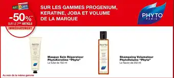 Monoprix Phyto masque soin réparateur phytokératine ou shampoing volumateur phytovolume offre