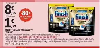 E.Leclerc FINISH Tablettes lave vaisselle offre