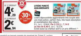 E.Leclerc Litière pureté agglomérante offre