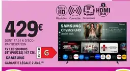E.Leclerc SAMSUNG Tv led 58u8005 offre