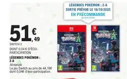 E.Leclerc Légendes pokémon : z-a offre