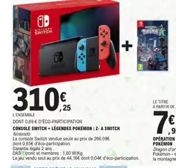 E.Leclerc Console switch + légendes pokémon : z- a switch offre