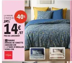 E.Leclerc Parure housse de couette + 2 taies d'oreiller offre