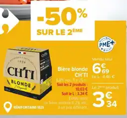 Carrefour CH'TI Bière blonde offre