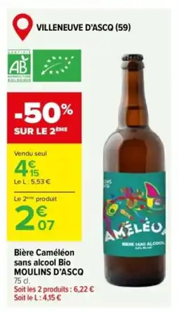 Carrefour MOULINS D'ASCQ Bière Caméléon sans alcool Bio offre