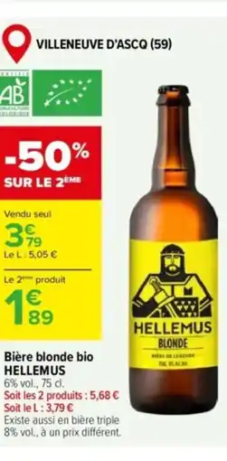 Carrefour HELLEMUS Bière blonde bio offre