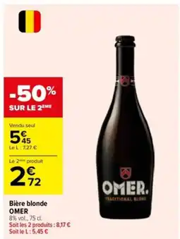 Carrefour OMER Bière blonde offre