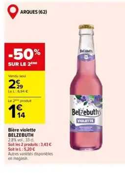 Carrefour BELZEBUTH Bière violette offre