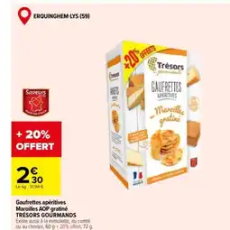 Carrefour TRÉSORS GOURMANDS Gaufrettes apéritives Maroilles AOP gratiné offre