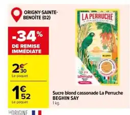 Carrefour BEGHIN SAY Sucre blond cassonade La Perruche offre