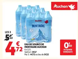 Auchan AUCHAN Eau de source de montagne offre