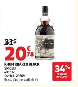 Auchan KRAKEN BLACK SPICED Rhum offre