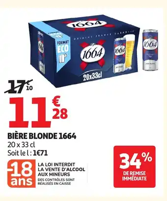 Auchan 1664 Bière blonde offre