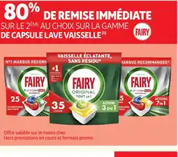 Auchan FAIRY Sur la gamme de capsule lave vaisselle offre
