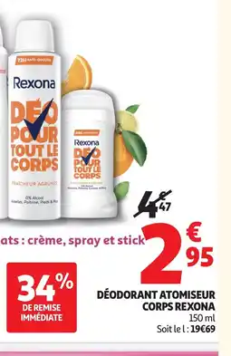 Auchan REXONA Déodorant atomiseur corps offre