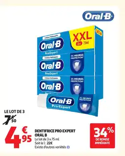 Auchan ORAL B Dentifrice pro expert offre