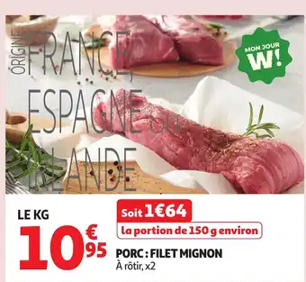 Auchan Porc: filet mignon offre