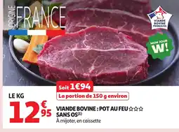 Auchan Viande bovine: pot au feu sans os offre