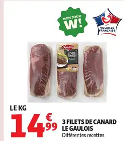 Auchan LE GAULOIS 3 filets de canard offre
