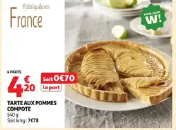 Auchan Tarte aux pommes compote offre