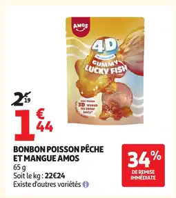 Auchan AMOS Bonbon poisson pêche et mangue offre