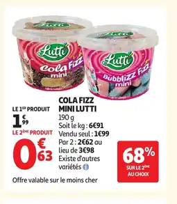 Auchan LUTTI Cola fizz mini offre