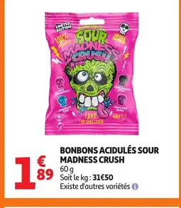 Auchan Bonbons acidulés sour madness crush offre