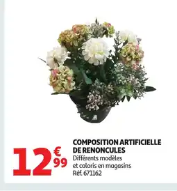 Auchan Composition artificielle de renoncules offre