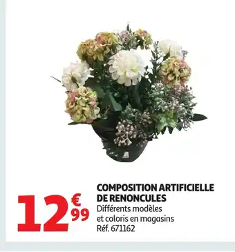 Auchan Composition artificielle de renoncules offre