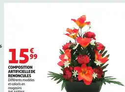 Auchan Composition artificielle de renoncules offre