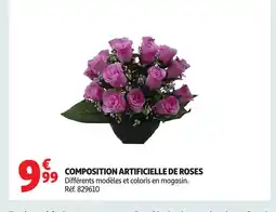 Auchan Composition artificielle de roses offre