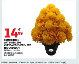 Auchan Composition artificielle de chrysanthèmes en pot offre