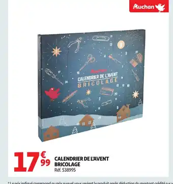 Auchan Calendrier de l'avent ricolage offre