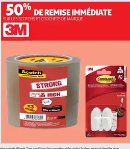 Auchan 3M Sur les scotchs et crochets de marque offre