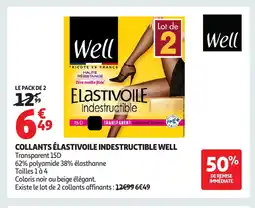 Auchan WELL Collants élastivoile indestructible offre