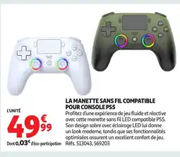 Auchan La manette sans fil compatible pour console ps5 offre