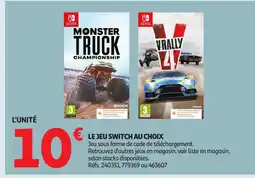 Auchan Le jeu switch au choix offre