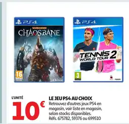 Auchan Le jeu ps4 au choix offre