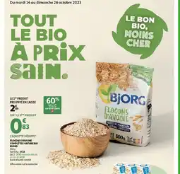 Auchan BJORG Flocons d'avoine completes naturebio offre
