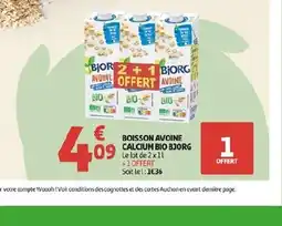 Auchan BJORG Boisson avoine calcium bio offre