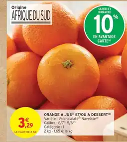 Intermarché Contact Orange a jus et/ou a dessert offre
