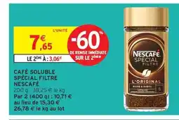 Intermarché Contact NESCAFÉ Café soluble spécial filtre offre