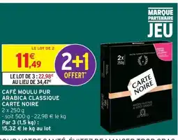 Intermarché Contact CARTE NOIRE Café moulu pur arabica classique offre