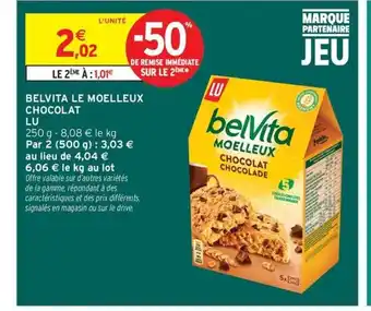 Intermarché Contact LU Belvita le moelleux chocolat offre