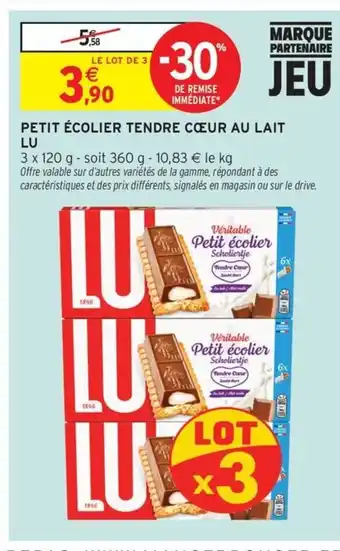 Intermarché Contact LU Petit écolier tendre cœur au lait offre