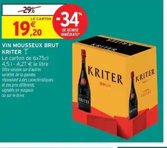 Intermarché Contact KRITER Vin mousseux brut offre