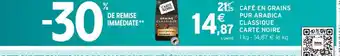 Intermarché Contact CARTE NOIRE Café en grains pur arabica classique offre