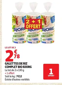 Auchan BJORG Galettes de riz complet bio offre