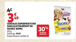 Auchan BJORG Céréales superfruits bio sans gluten réduit en sucres offre